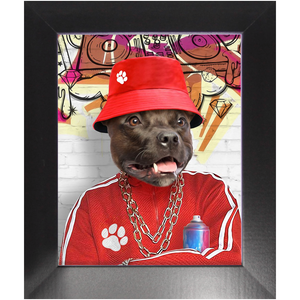 Furresh - Hip Hop & Rappers Inspired Custom Pet Portrait Framed Satin Paper Print