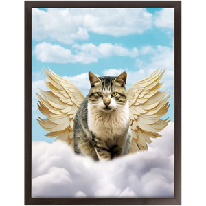 Golden Angel - Heavenly Angels Inspired Custom Pet Portrait Framed Satin Paper Print