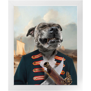 The Squashbuckler - Swashbuckler & Pirate Inspired Custom Pet Portrait Framed Satin Paper Print