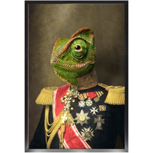 Load image into Gallery viewer, GENERAL LEE AMESS - Renaissance Inspired Custom Pet Portrait Framed Satin Paper Print