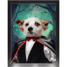Load image into Gallery viewer, Count Meowt - Count Dracula Inspired Custom Pet Portrait Framed Satin Paper Print