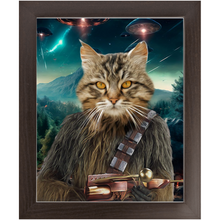 Load image into Gallery viewer, WOOFIE IN SPACE - Chewbacca &amp; Star Wars Inspired Custom Pet Portrait Framed Satin Paper Print