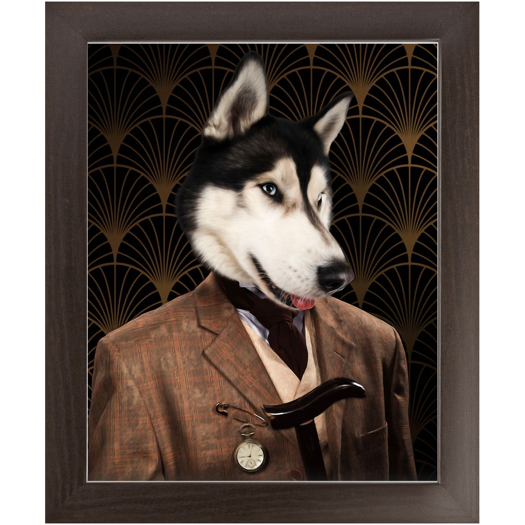 Dappers - Art Deco Inspired Custom Pet Portrait Framed Satin Paper Print