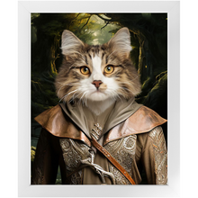 Load image into Gallery viewer, LEGOLASSIE - Lord of the Rings Inspired Custom Pet Portrait Framed Satin Paper Print