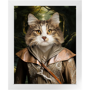 LEGOLASSIE - Lord of the Rings Inspired Custom Pet Portrait Framed Satin Paper Print