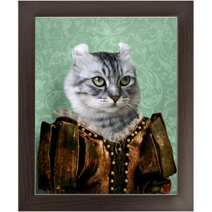 Dame Difudo - Royalty & Renaissance Inspired Custom Pet Portrait Framed Satin Paper Print