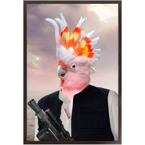Ham Sosage - Hans Solo & Star Wars Inspired Custom Pet Portrait Framed Satin Paper Print
