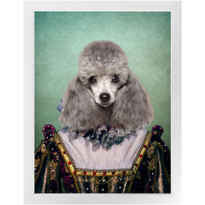 Double Duchess - Royalty & Renaissance Inspired Custom Pet Portrait Framed Satin Paper Print