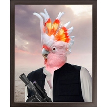 Load image into Gallery viewer, Ham Sosage - Hans Solo &amp; Star Wars Inspired Custom Pet Portrait Framed Satin Paper Print