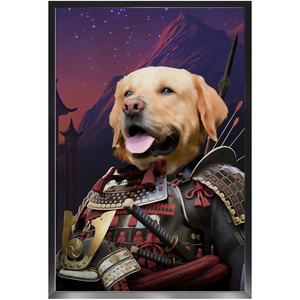 SAMUWRY SMILE - Samurai Inspired Custom Pet Portrait Framed Satin Paper Print