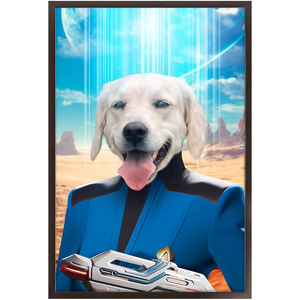 BONE CRUSHER - BEAMING DOWN - Star Trek Inspired Custom Pet Portrait Framed Satin Paper Print