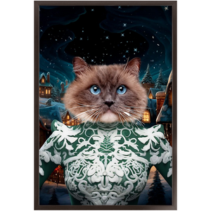 CHRISTMAS CRACKER 13 - Christmas Inspired Custom Pet Portrait Framed Satin Paper Print