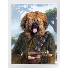Load image into Gallery viewer, Woofie - Chewbacca &amp; Star Wars Inspired Custom Pet Portrait Framed Satin Paper Print