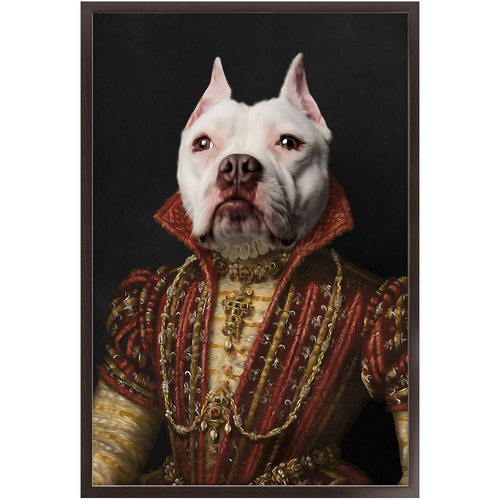 LADY IN RED - Renaissance Inspired Custom Pet Portrait Framed Satin Paper Print