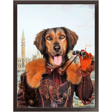 Load image into Gallery viewer, Gondola With The Wind - Renaissance Inspired Custom Pet Portrait Framed Satin Paper Print