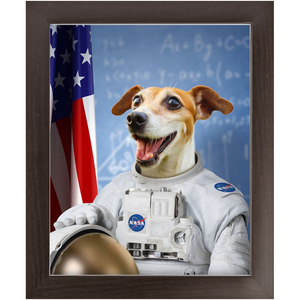 Astrofun - NASA Astronaut Inspired Custom Pet Portrait Framed Satin Paper Print