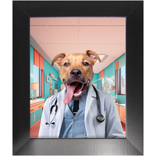 Load image into Gallery viewer, LOVE DOCTOR - Doctor Inspired Custom Pet Portrait Framed Satin Paper Print
