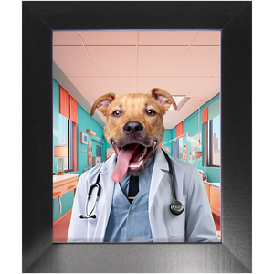 LOVE DOCTOR - Doctor Inspired Custom Pet Portrait Framed Satin Paper Print