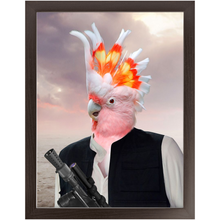 Load image into Gallery viewer, Ham Sosage - Hans Solo &amp; Star Wars Inspired Custom Pet Portrait Framed Satin Paper Print