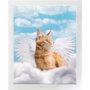 White Angel - Heavenly Angels Inspired Custom Pet Portrait Framed Satin Paper Print