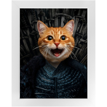 Load image into Gallery viewer, Winters Tail - Game of Thrones Inspired Custom Pet Portrait Framed Satin Paper Print