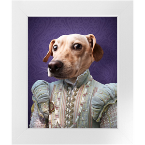Ladee Light - Renaissance Inspired Custom Pet Portrait Framed Satin Paper Print