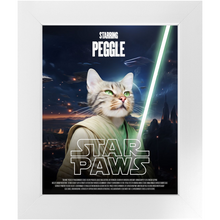 Load image into Gallery viewer, STAR PAWS Movie Poster - Star Wars Inspired Custom Pet Portrait Framed Satin Paper Print