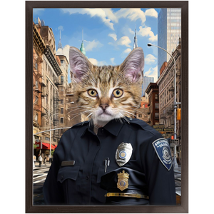 COP TO IT - Police Uniform Inspired Custom Pet Portrait Framed Satin Paper Print