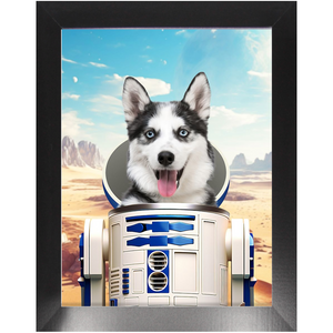 R.2.D.TOO - R2D2 & Star Wars Inspired Custom Pet Portrait Framed Satin Paper Print