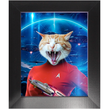 Load image into Gallery viewer, OH HOORAY IN SPACE - Star Trek Inspired Custom Pet Portrait Framed Satin Paper Print
