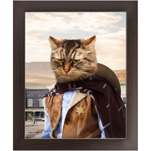 Load image into Gallery viewer, High Loon - Cowboys, Sheriff &amp; Wild West Inspired Custom Pet Portrait Framed Satin Paper Print