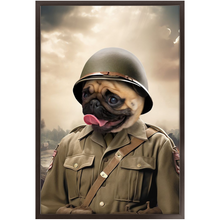 Load image into Gallery viewer, PRIVATE EARED - Military Inspired Custom Pet Portrait Framed Satin Paper Print