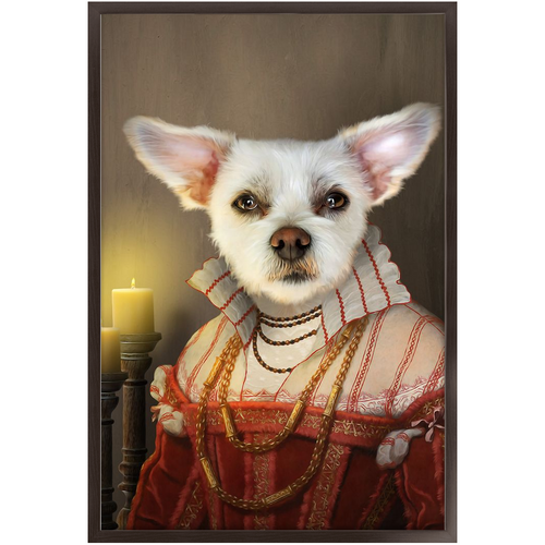 LADY LAVISH - Renaissance Inspired Custom Pet Portrait Framed Satin Paper Print