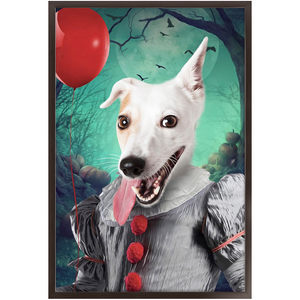 Manypies - Halloween, IT & Clown Inspired Custom Pet Portrait Framed Satin Paper Print