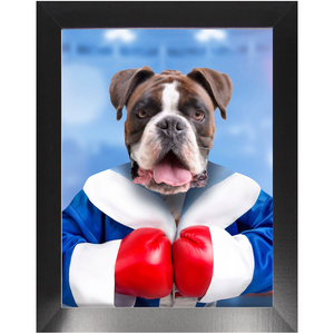Underdog- Boxing & Sports Inspired Custom Pet Portrait Framed Satin Paper Print