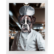 Load image into Gallery viewer, MAKING A MEAL OF IT - Chef &amp; Cook Inspired Custom Pet Portrait Framed Satin Paper Print