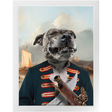 Load image into Gallery viewer, The Squashbuckler - Swashbuckler &amp; Pirate Inspired Custom Pet Portrait Framed Satin Paper Print