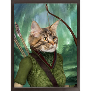 Straight Shooter - Lord of the Rings Inspired Custom Pet Portrait Framed Satin Paper Print