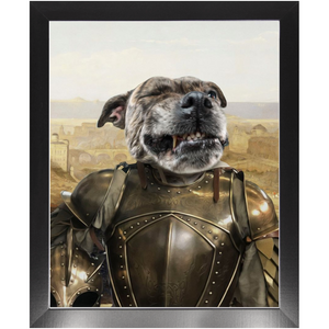 General Mayhem - Renaissance Inspired Custom Pet Portrait Framed Satin Paper Print