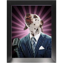 Load image into Gallery viewer, To The Moon - Frank Sinatara &amp; Singer Inspired Custom Pet Portrait Framed Satin Paper Print