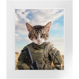 OPERATION FREEBONE - Military Marine Inspired Custom Pet Portrait Framed Satin Paper Print