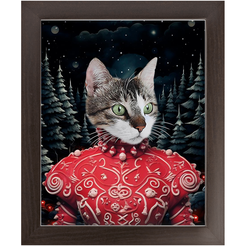 CHRISTMAS CRACKER 6 - Christmas Inspired Custom Pet Portrait Framed Satin Paper Print