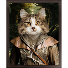 Load image into Gallery viewer, LEGOLASSIE - Lord of the Rings Inspired Custom Pet Portrait Framed Satin Paper Print