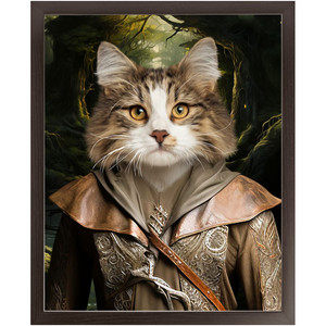 LEGOLASSIE - Lord of the Rings Inspired Custom Pet Portrait Framed Satin Paper Print