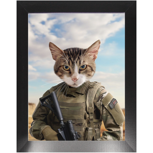 OPERATION FREEBONE - Military Marine Inspired Custom Pet Portrait Framed Satin Paper Print