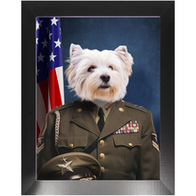 Load image into Gallery viewer, GENERAL I. ZING - Military General Inspired Custom Pet Portrait Framed Satin Paper Print