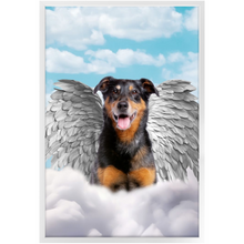 Load image into Gallery viewer, Silver Angel - Heavenly Angels Inspired Custom Pet Portrait Framed Satin Paper Print