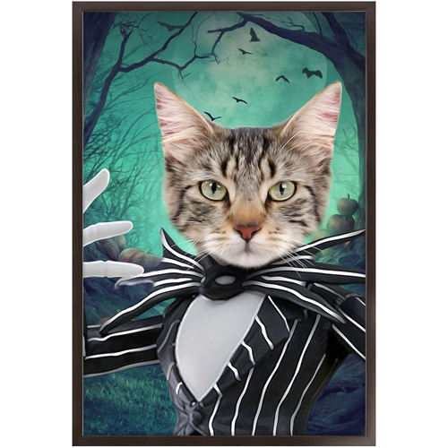 Jack O'Lantin - Christmas & Halloween Inspired Custom Pet Portrait Framed Satin Paper Print