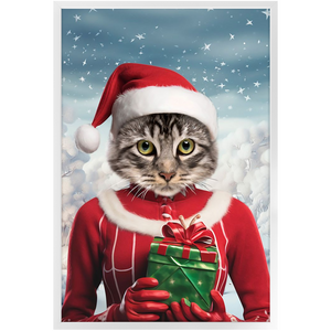 CHRISTMAS CRACKER 11 - Christmas Inspired Custom Pet Portrait Framed Satin Paper Print