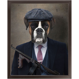 Big Jobs - Peaky Blinders & Gangster Inspired Custom Pet Portrait Framed Satin Paper Print